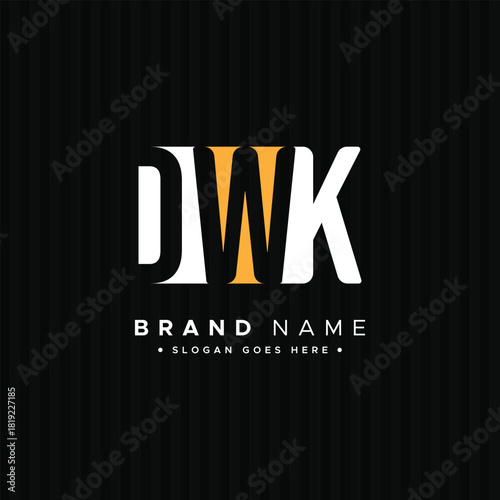 DWK Initial Letter Logo - Simple Monogram Logo