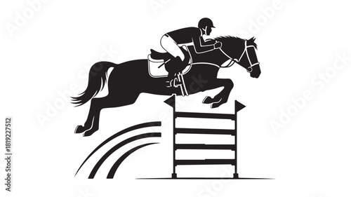 Experience the thrill of equestrian sports with this dynamic horse jumping silhouette, perfect for branding, event promotion, or adding a touch of elegance to your designs