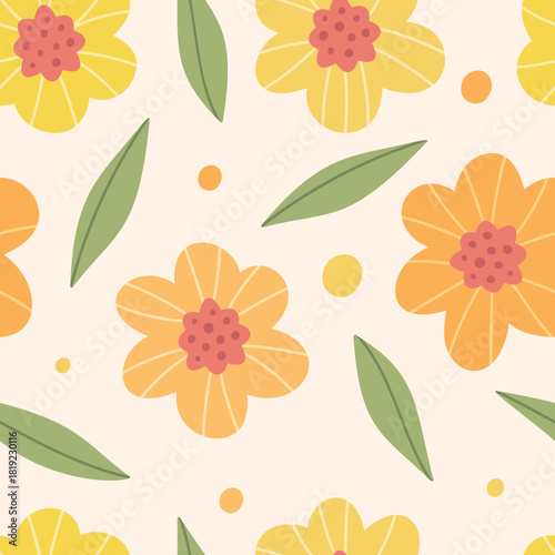 Floral seamless pattern with flowers