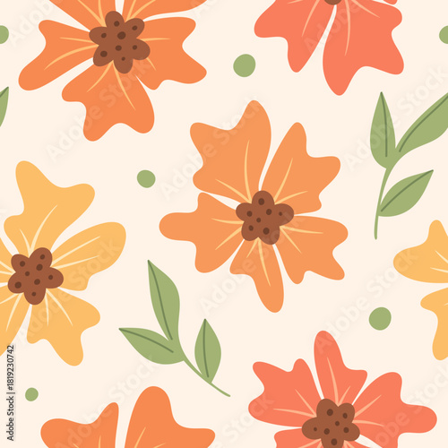 Vibrant artistic floral seamless pattern