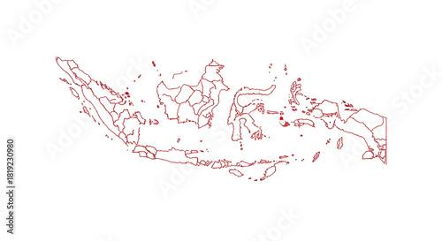 Outline map of Indonesia showing the country's provinces and islands.