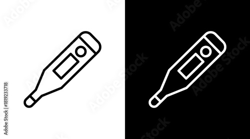 Thermometer  White Icon Set Design