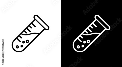 Test Tube  White Icon Set Design