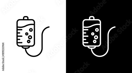 Infusion Bag  White Icon Set Design