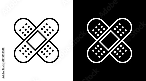 Bandage  White Icon Set Design