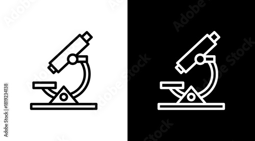 Microscope  White Icon Set Design