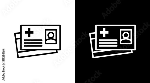 Health Insurance Card  White Icon Set Design