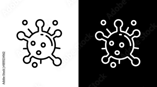 Virus  White Icon Set Design