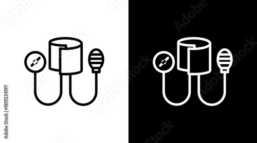 Blood Pressure Monitor  White Icon Set Design