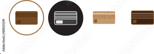 Credit card icon set. Credit card payment icon vector.  Line and glyph credit card.