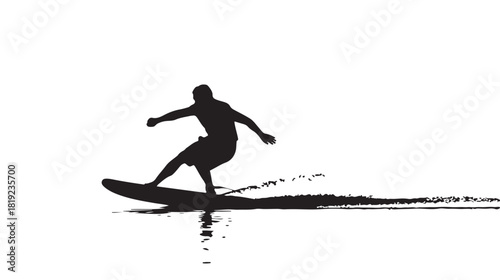 Experience the Thrill of Surfing with this Dynamic Silhouette, Catch the Wave and Ride the Ocean's Energy, Perfect for Sports Enthusiasts and Beach Lovers, Feel the Freedom and Adventure