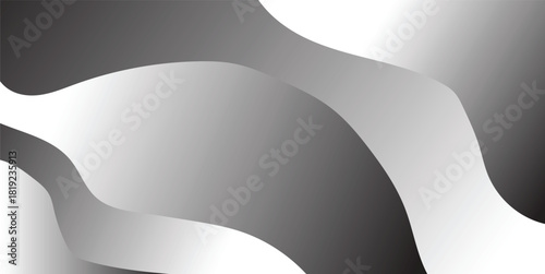 Black and white abstract metal background with smooth waves and modern texture