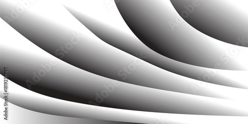 Silver abstract metal background with smooth white lines and modern wave texture