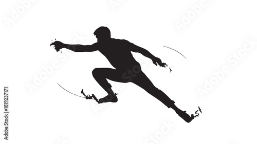 Dynamic silhouette of a runner in motion, evoking speed and energy for fitness campaigns, sports branding, and motivational content, capturing the spirit of athleticism