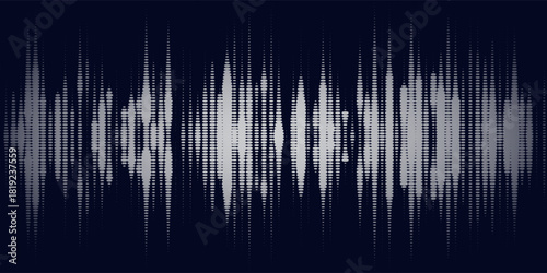 Sound wave graphic symbol, abstract digital music equalizer. Speaking sound wave illustration, digital frequency voice visualization.