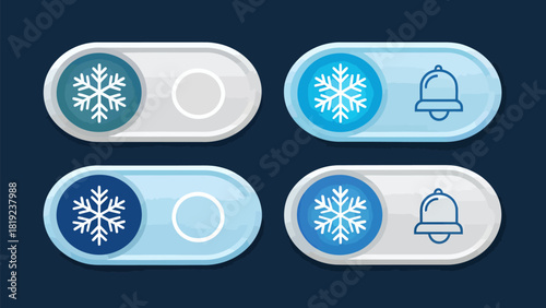 Enable winter mode with snowflake icons and get notified about cold weather updates, a vector design
