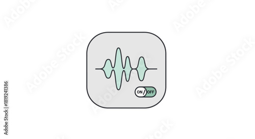 Audio Waveform with On Off Switch Icon for Sound Control.