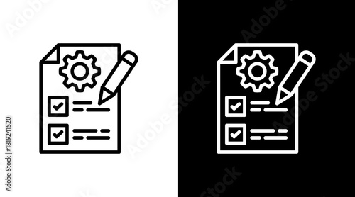 Contract Management  White Icon Set Design