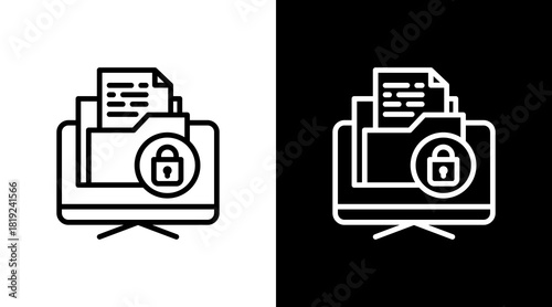 Information Security  White Icon Set Design