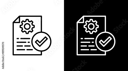 Quality Control  White Icon Set Design