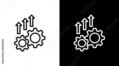 Process Improvement  White Icon Set Design