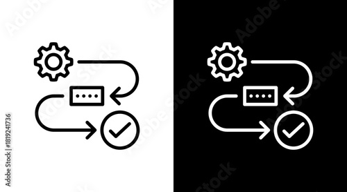 Business Process  White Icon Set Design
