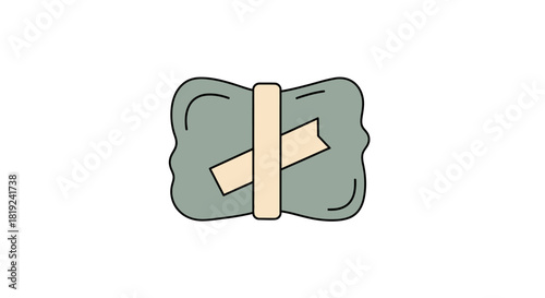 Cartoonish Bundle of Money Secured with a Band.