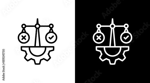 Decision Making  White Icon Set Design