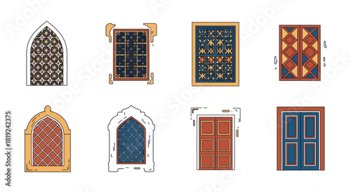 Collection of Ornate and Traditional Architectural Windows and Doors.