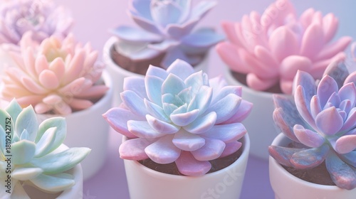 Wallpaper Mural Colorful succulents in small pots Torontodigital.ca