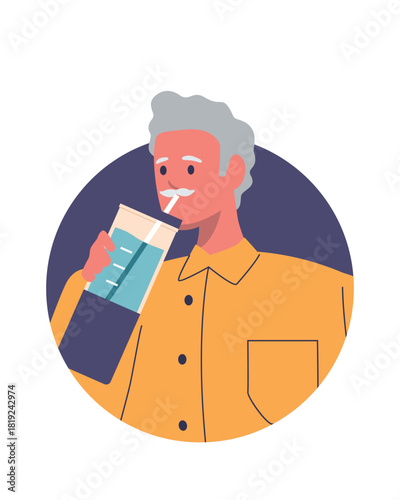 Grandfather drinking clean water avatar