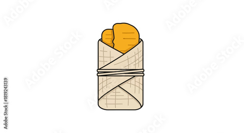 Delicious golden fried food wrapped in a paper for easy eating.