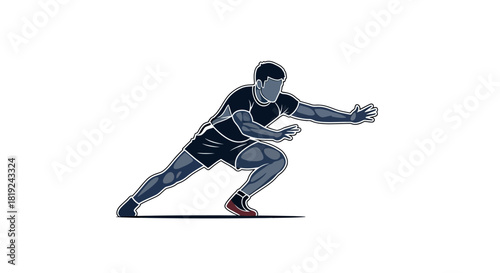 Dynamic athlete in action, showcasing power and agility during intense training session.