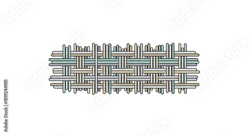 Hand drawn illustration of a basic plain weave textile pattern.