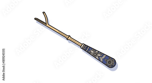 Illustration of a Dowsing Rod with Handle and Forked End.