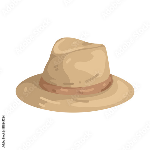 Illustration of Tan Fedora Hat