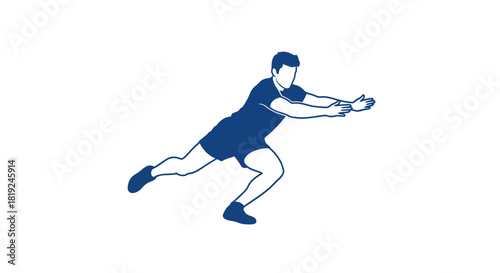 Man performing single leg squat exercise for strength training.