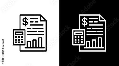 Profit Report  White Icon Set Design