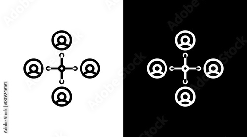 Team Collaboration  White Icon Set Design