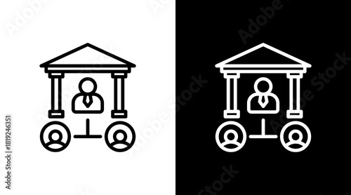 Corporate Structure  White Icon Set Design