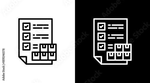 Logistics Planning  White Icon Set Design