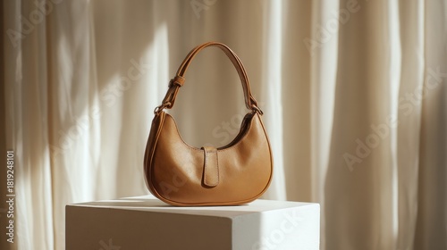 Chic brown leather handbag
