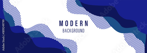 Abstract blue waves create a soft modern background with clean striped accents. The composition shows gentle movement and balanced contrast