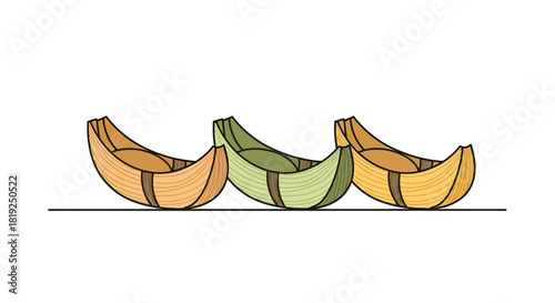 Three Melon Slices - A Colorful Trio of Fruit.