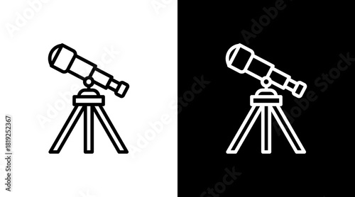 Telescope  White Icon Set Design