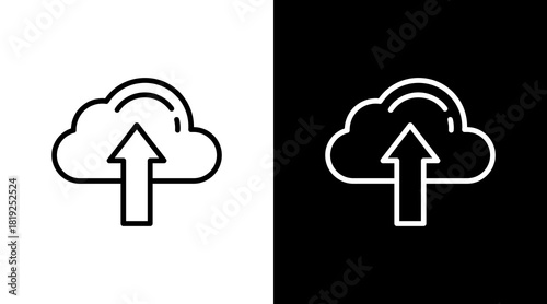 Cloud Upload  White Icon Set Design
