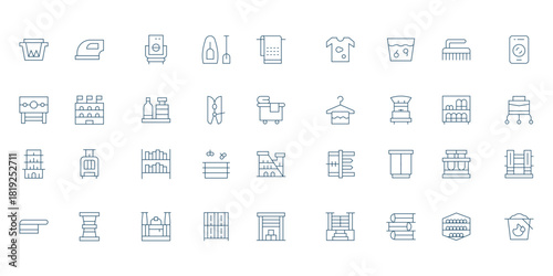  logistics icons set, vector line, editable stroke .