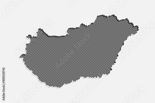 Abstract map of Hungary, parallel grey lines