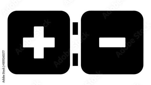 Positive and negative test result symbols, commonly used to represent hiv testing outcomes, isolated on white background
