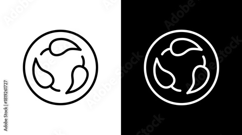 Recycling  White Icon Set Design